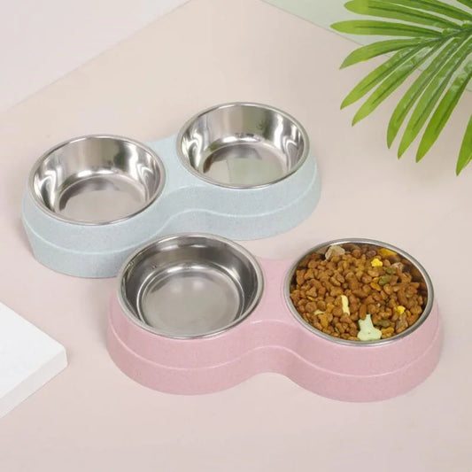 Stainless Steel Pet Drinking Dish Feeder