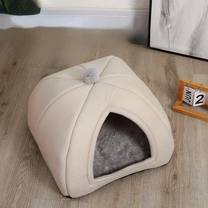 Removable and Washable Semi-enclosed Dog Bed