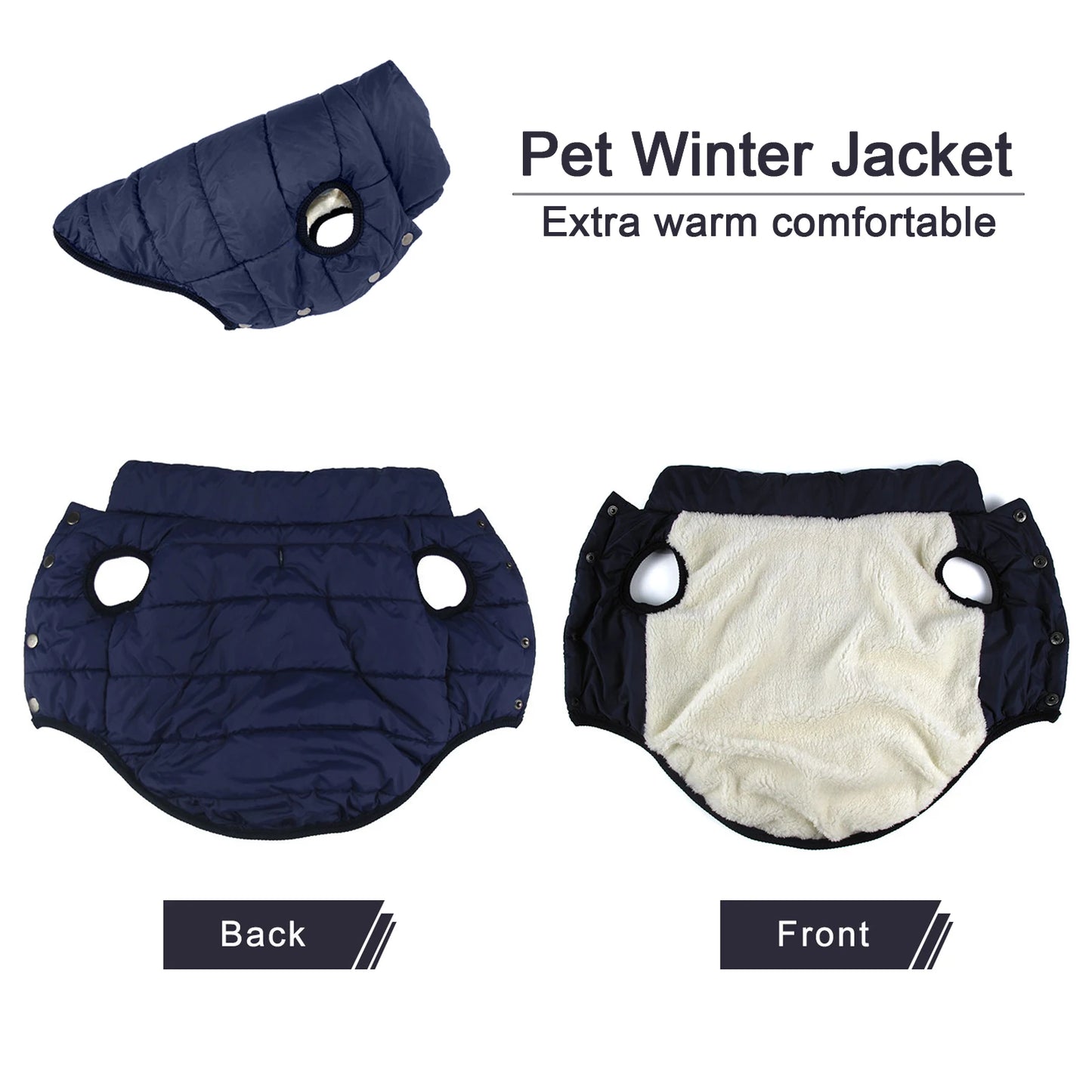 Cold Proof Warm Dog Jacket with Fleece