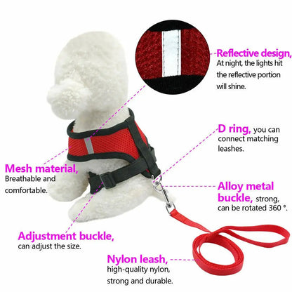 Breathable Fabric Mesh Dog Leash