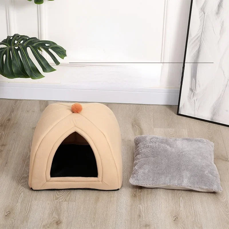 Removable and Washable Semi-enclosed Dog Bed