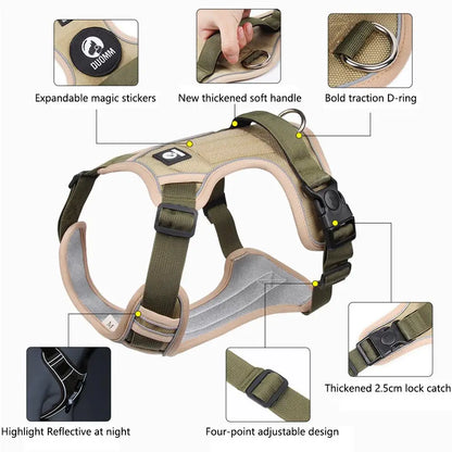 Labrador Army Reflective Adjustable Harness