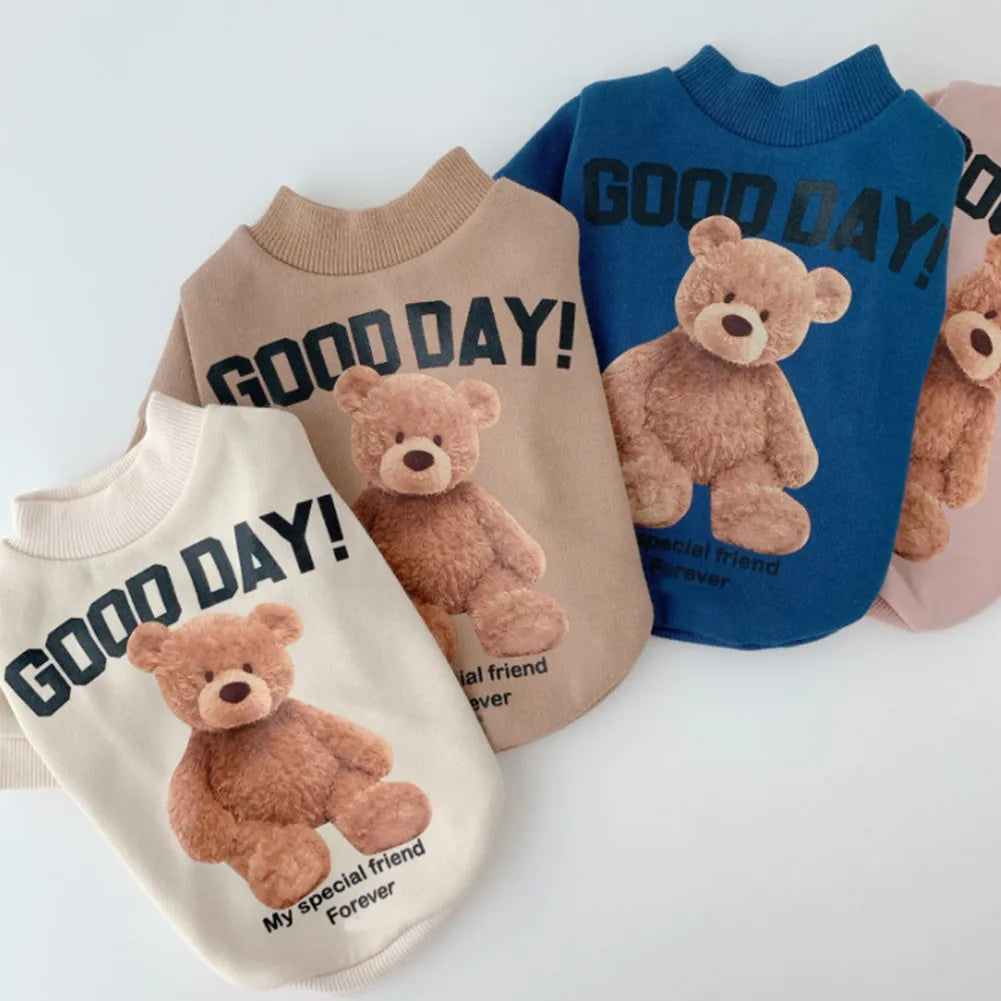 Cartoon Bear Print Pet Shirt