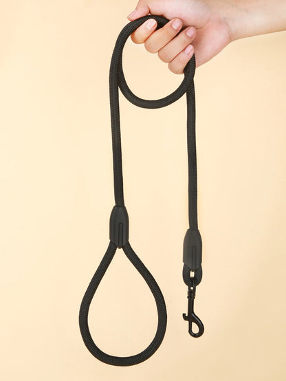 Black Round Rope Dog Leash Harness