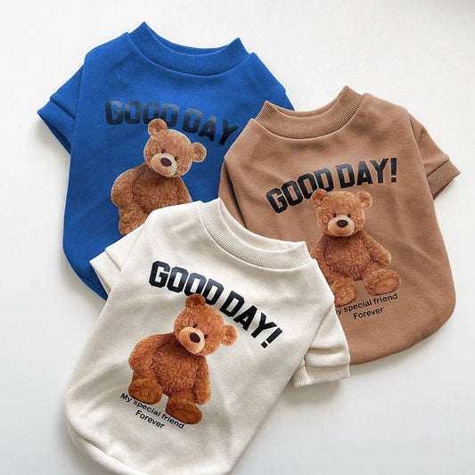 Cartoon Bear Print Pet Shirt