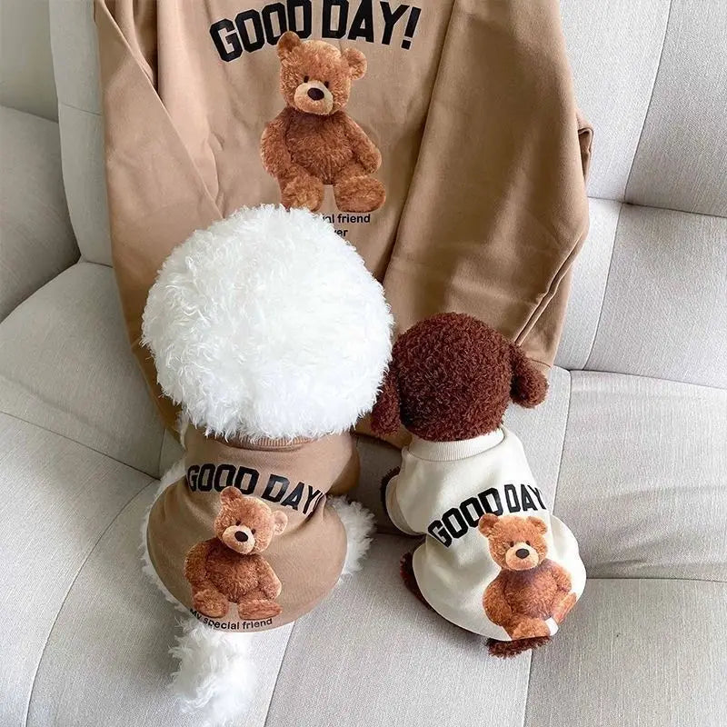 Cartoon Bear Print Pet Shirt