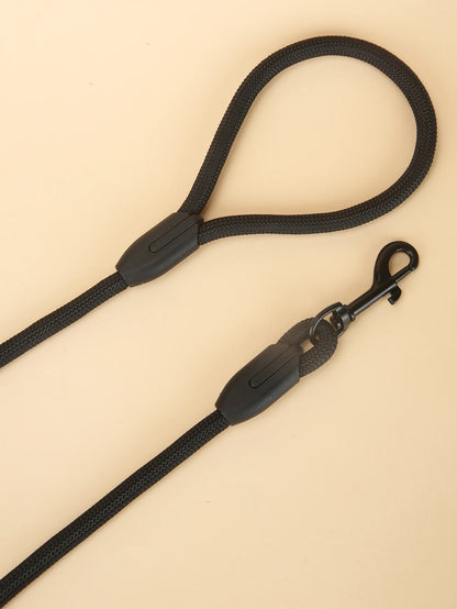 Black Round Rope Dog Leash Harness