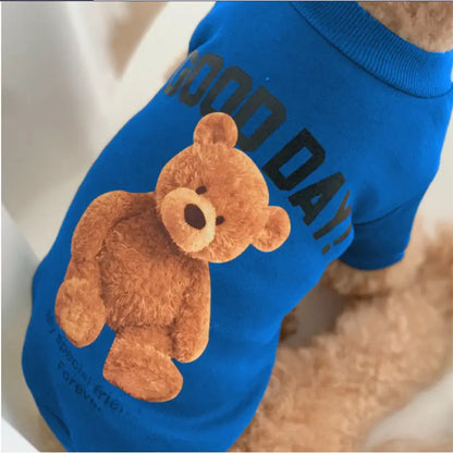 Cartoon Bear Print Pet Shirt