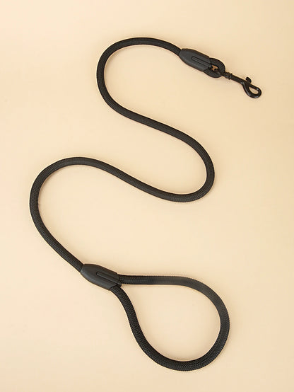 Black Round Rope Dog Leash Harness